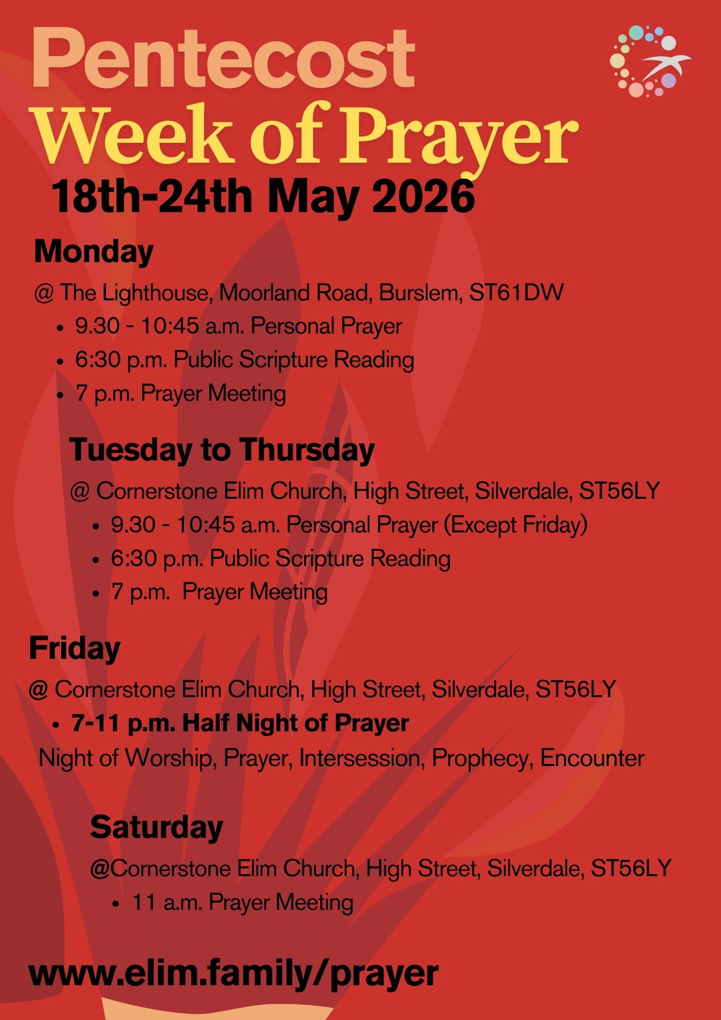 Pentecost week of pryaer (A4) 